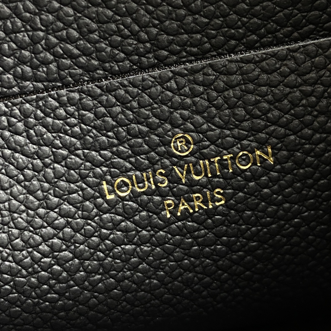 Louis Vuitton DOUBLE ZIP POCHETTE Handbag Monogram Empreinte M80787 Black/Beige